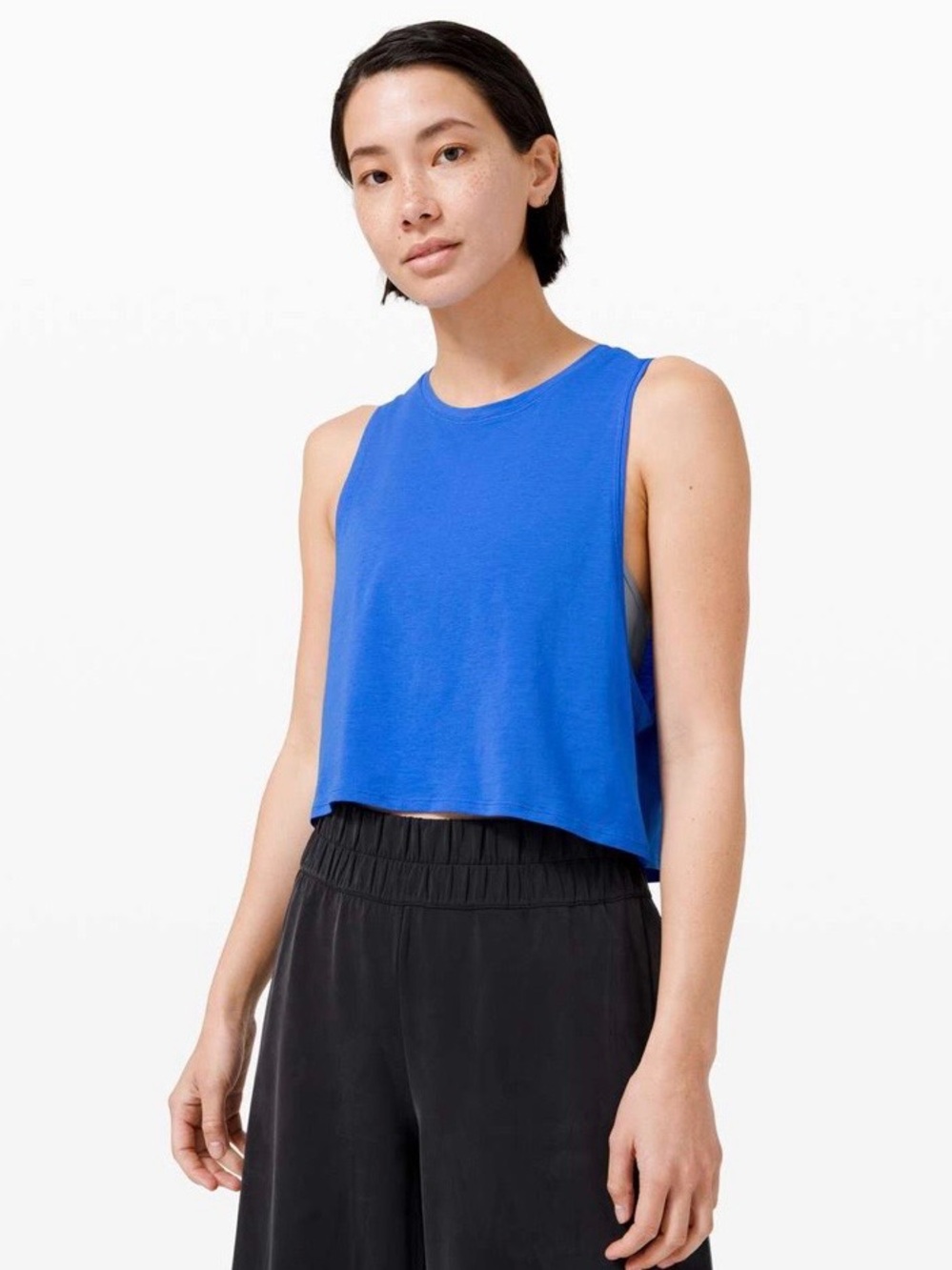 NWT Lululemon Cut Back Crop Tank Wild Bluebell Size 10